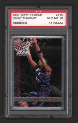 Tracy McGrady Raptors 1997 Topps Chrome Rookie Card Rc #125 PSA 10 Gem Mint - Picture 1 of 2