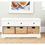 damien 3-drawer wood storage unit in distressed cream