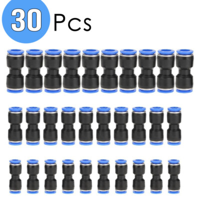 30 Stück gerade Steck Pneumatik Armaturen Schnellkupplung 6 mm 8 mm 10 mm Luftschlauch UK