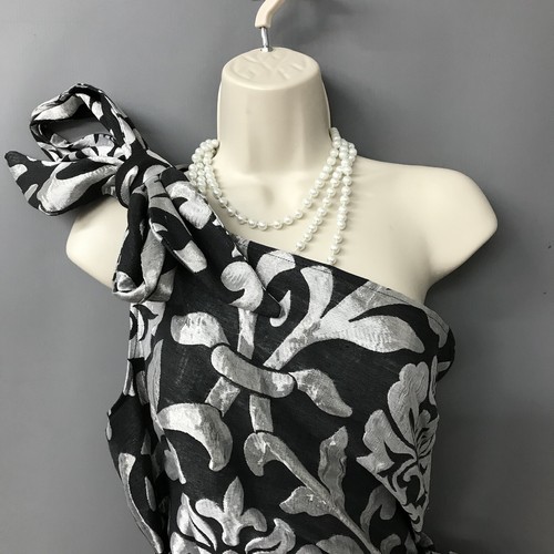 NEW Jolaby Made in England Black & Silver Single Shoulder Dress 1 Size RRP £129 - Imagen 4 de 12