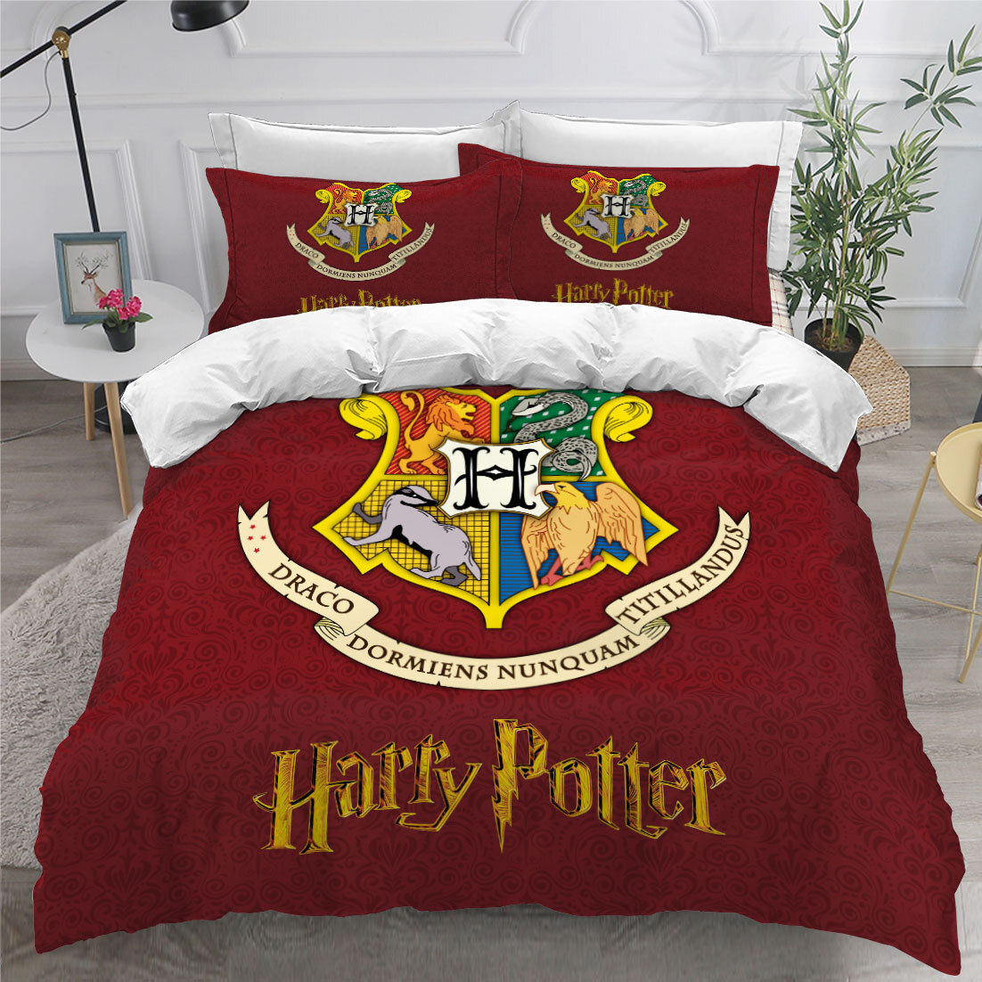 Harry Potter 3D Ultra Soft Quilt Doona Duvet Cover Set Single Double