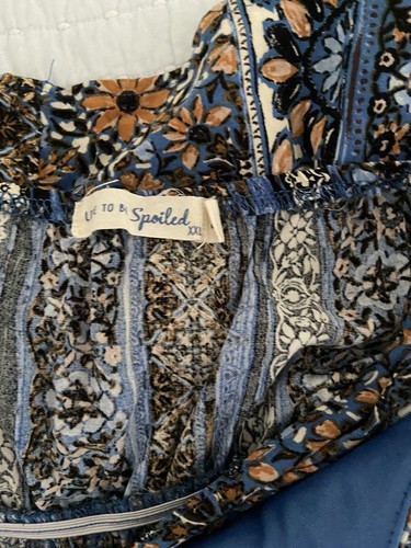 Love To Be Spoiled Top Womens XXL Floral Strappy Boho Tank Peasant - Picture 8 of 8