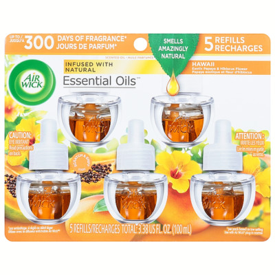 AIR WICK Essential Oils HAWAII Refill Air Freshener 3.38 FL OZ /5-Pack