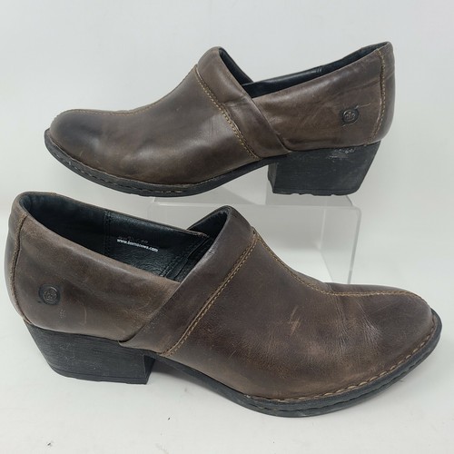Born Kinney Damen-Clogs Größe 8,5 braune Leder-Slipper  - Bild 1 von 8