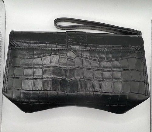 Karl Lagerfeld Paris Purse Marceline Croc Embossed Leather Clutch w Wristlet - Picture 2 of 9