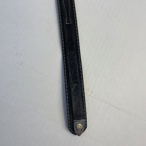 Wrangler Belt Mens 38 Frontier Series Oil Tanned Split Cowhide Black Leather USA - Picture 10 of 21
