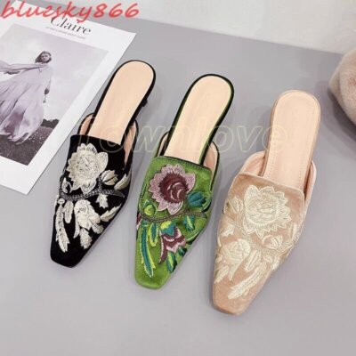 TinaCus Pointed Toe Genuine Leather Kitten Heel Pumps – Floral Decor, Women's Dress Shoes