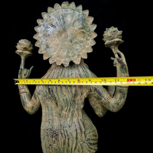 Large Standing Maha Lakshmi Goddess Bronze Statue 27" Hindu God Idol Mahalakshmi - Picture 15 of 16