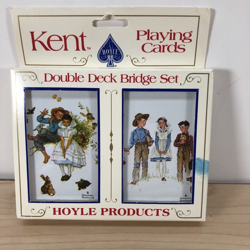 Bridge Set Playing Cards VTG Sealed Kent Hoyle Double Deck Norman Rockwell print - Picture 1 of 6