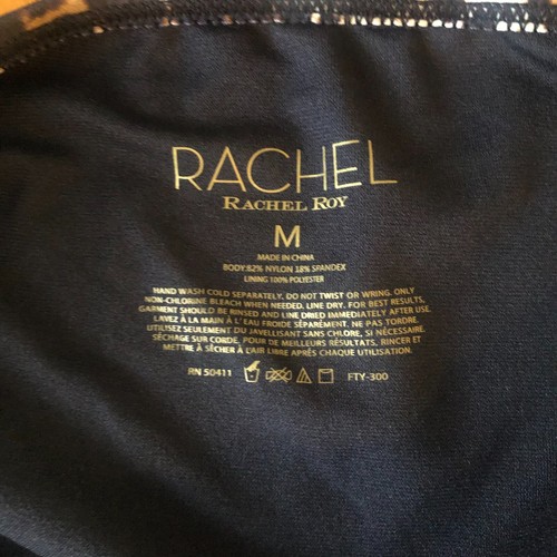 Rachel Roy Womens Standard Ruffle Tie Front One Piece Medium Leopard Print NWOT - Picture 3 of 10