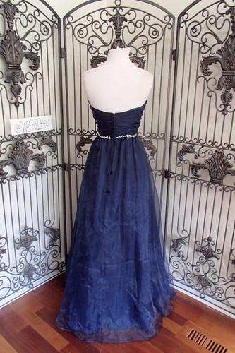 2890 ALFRED ANGELO SAPPHIRE 8107L NAVY SZ 10 $284 FORMAL GOWN DRESS - Picture 2 of 11