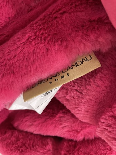 HOT PINK 60x70” Luxury Faux Fur Throw Blanket Adrienne Landau Magenta Heavy Soft - Picture 4 of 8