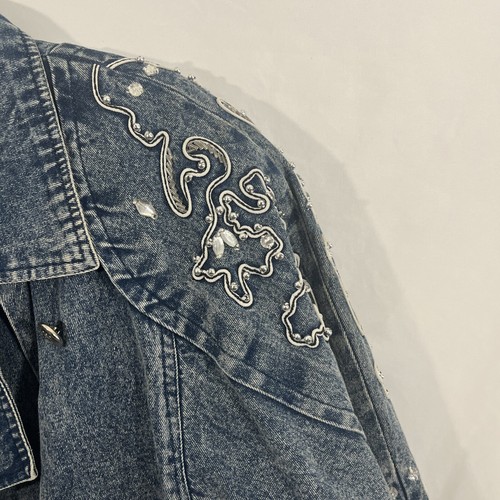 Starlight 80’s? Jeans Trenchcoat Rodeo Queen Jacke L/XL bestickt/bedazzle - Bild 3 von 13