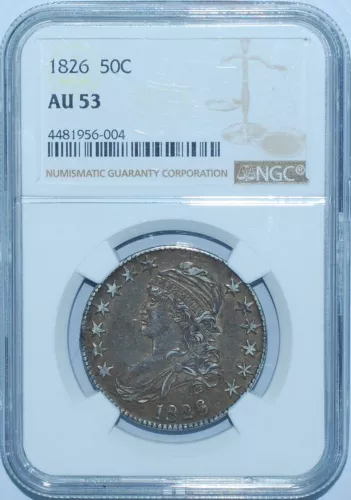 1826 NGC AU53 Capped Bust Half Dollar