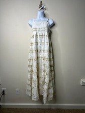 NEW Aerie White Tie Dye Tiered Maxi Sundress Women's XS