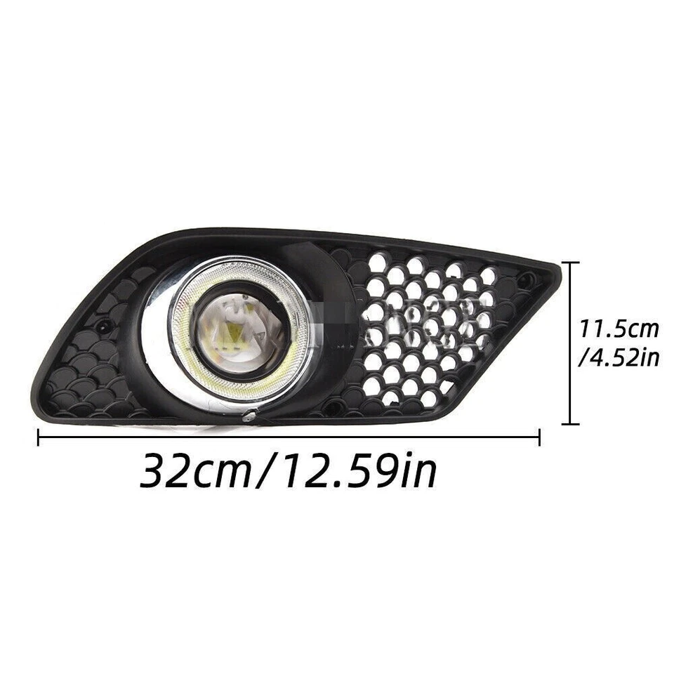 LED Bumper Fog Lights w/ Cover Angel Eye For Mercedes Benz W204 C230 C300 C350 — 第 3/4 张图片