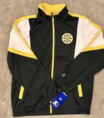 Starter Boston Bruins Track Jacket Warm-up NHL Retro Men s 2XL New XXL