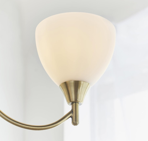 3 Way Dimmable Ceiling Light with Opal Glass Shades Pendant & Semi Flush Fitting - Picture 8 of 10