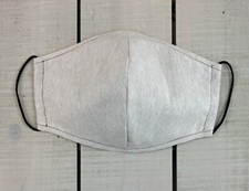 Tan Linen Face Mask with filter pocket. Hand sewn mask made in USA.