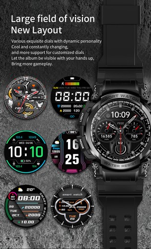 Men's Smart Watch Sports Fitness Smartwatch Steps Calorie Counter Wristwatch - 第 4/14 張圖片