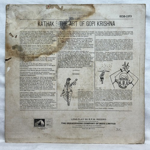 Kathak The Atr Of Gopi Krishna LP Vinyl Schallplatte 1968 indische klassische Tanzmusik - Bild 2 von 10