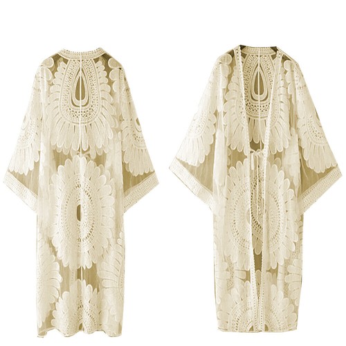 Damen Sommer Schal Kimono Cardigan Tops Strand Cover Up Bluse Bikini Beachwear  - Bild 12 von 15