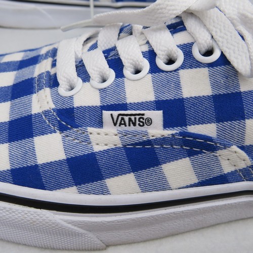 Vans Blue & White Checkered Canvas Lace-up Low Top Shoes Men 7.5 Women 9(721454) - Picture 5 of 15