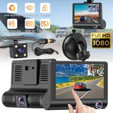 1080P Car Dual Lens HD Dash Cam Front/Rear/Inside Video Recorder Camera G-sensor