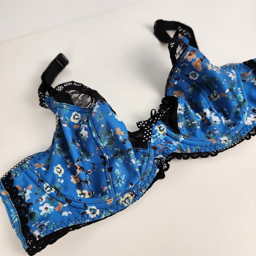 Freya Women's Blue Unlined Underwire Semi Sheer Bra 10DD - Picture 2 of 7