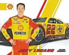 2022 Joey Logano Pennzoil Shell PPG NASCAR Signed 8x10 Hero Card Postcard