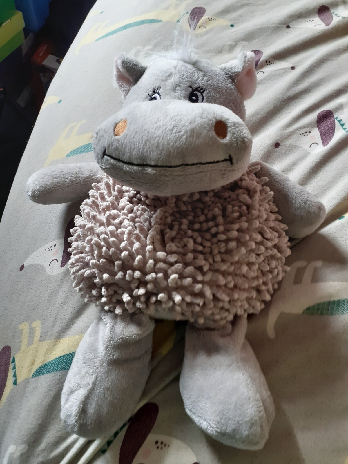 Snuggle Buddies Grey Rhino, Medium Microwavable Bedtime Soft Toy - Picture 6 of 12