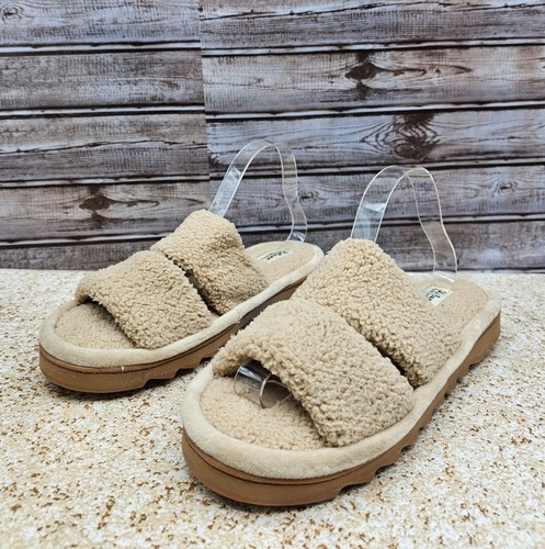 Dluxe By Dearfoams Women's Clentzy Eliana Teddy Double Band Slippers XL 11-12 - 第 1/12 張圖片