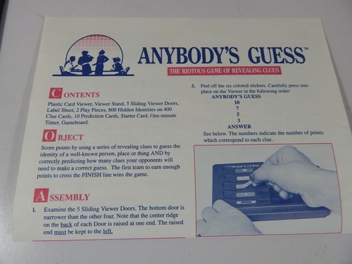 Vintage Anybody's Guess (1990) The Riotous Game of Revealing Clues *Complete* - Picture 7 of 10