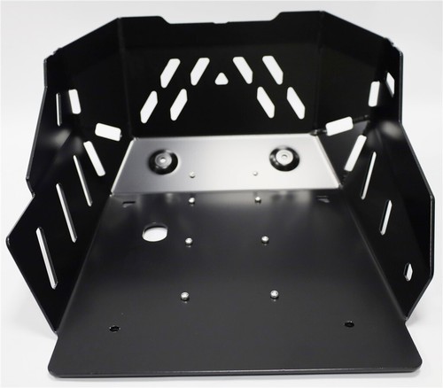 Suzuki VStrom 800 DE 2024 CrossPro Gloss Black Aluminium Engine Sump Plate Guard - Picture 6 of 9