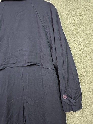 VTG United by Brookhurst Coat Mens 42 R Blue Wool Trench Coat Removable Liner - Picture 14 of 22