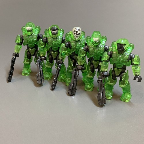 5 Stück Halo Mega Bloks Construx Faithful vs Fallen Trans Green Spartan Figuren Spielzeug - Bild 2 von 7
