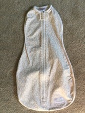 Woombie Swaddle Baby 5-13lbs Newborn 0-3M Original Taupe Brown Circles NEW