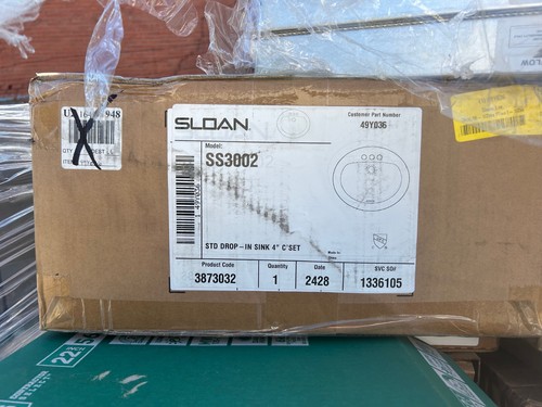Juego de repuesto de fregadero de lavabo ovalado Sloan de 4" genuino OEM SS3002 STG Drop In C - Imagen 2 de 2