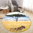 3D Leopard Tree Grass C514 Animal Non Slip Rug Mat Round Elegant Carpet Zoe