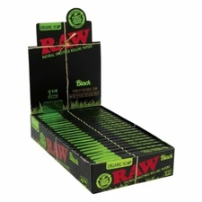 Raw Black Organic Hemp 1 1/4 Rolling Paper 24 count Display- BUY 2 GET 1 FREE