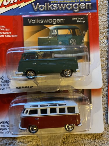 Johnny Lightning 6 SET 1/64 Volkswagen Beetle 66 & 98 Samba Bus Type 2 Pickup - Picture 11 of 12