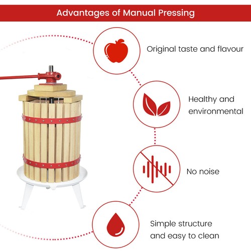 EJWOX Obst Wein Presse Natur Gesund Apfel Traube Beeren Crusher Saft - Bild 16 von 42