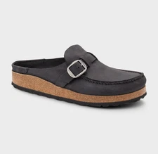 HOT DEAL Women's Birkenstock Buckley Oiled Leather Clogs, Black (Authentic)