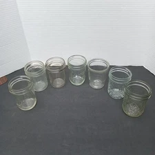 Lot Of Seven Jelly Jars Mixed Brands And Patterns