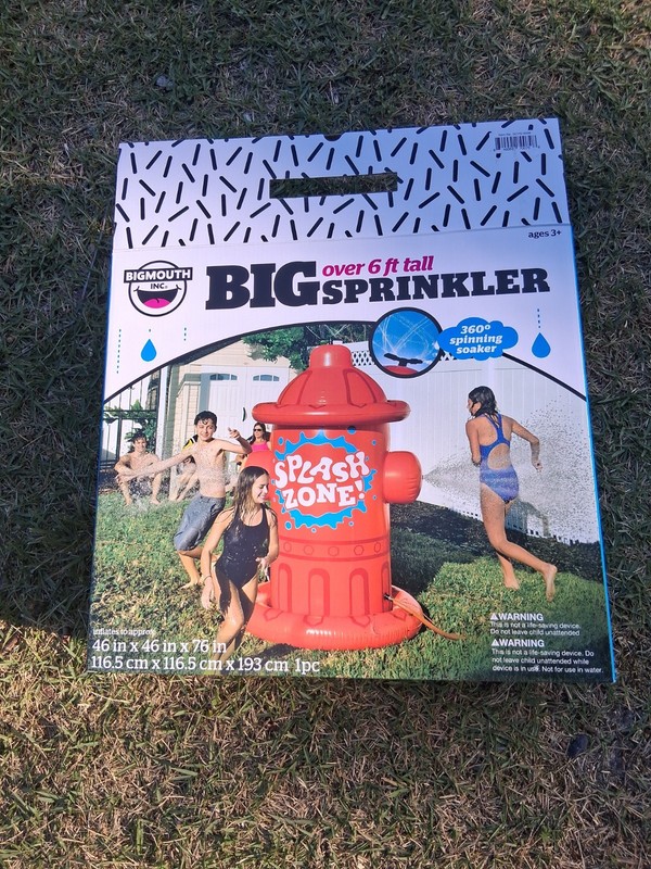 BigMouth Inc. Giant Inflatable Fire Hydrant Backyard Water Sprinkler 6 ft. Tall