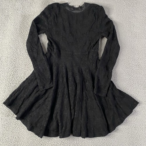 Free People Mini Dress Womens XS Black Lace Floral Babydoll Witchy Whimsigoth - Picture 6 of 13