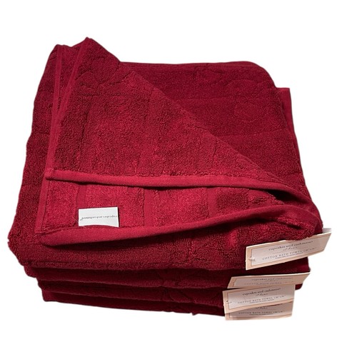 Cupcakes und Kaschmir WEIHNACHTSSCHLEIFEN ROT Badetuch 4er Set SUPER WEICH - Bild 6 von 9