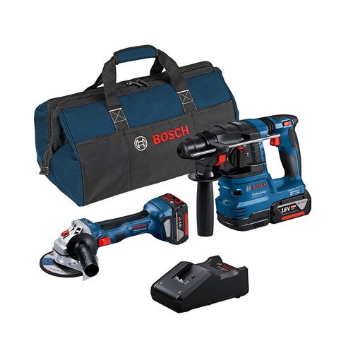 🔩 Bosch Professional Combikit GWS 18V-7 & GBH 18V-22 MIT AKKUS, TASCHE, LADEST.
