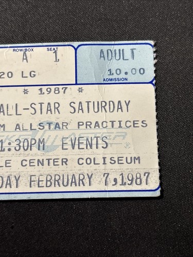 MICHAEL JORDAN - 1987 NBA ALL-STAR SATURDAY TICKET STUB - 1ST SLAM DUNK CHAMPION - Picture 3 of 4