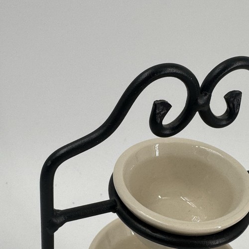 Longaberger Collectors Club Pottery Mini Mixing Bowls With Wrought Iron Stand - Picture 2 of 13